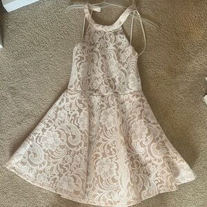 Windsor Cream Halter A-Line Dress